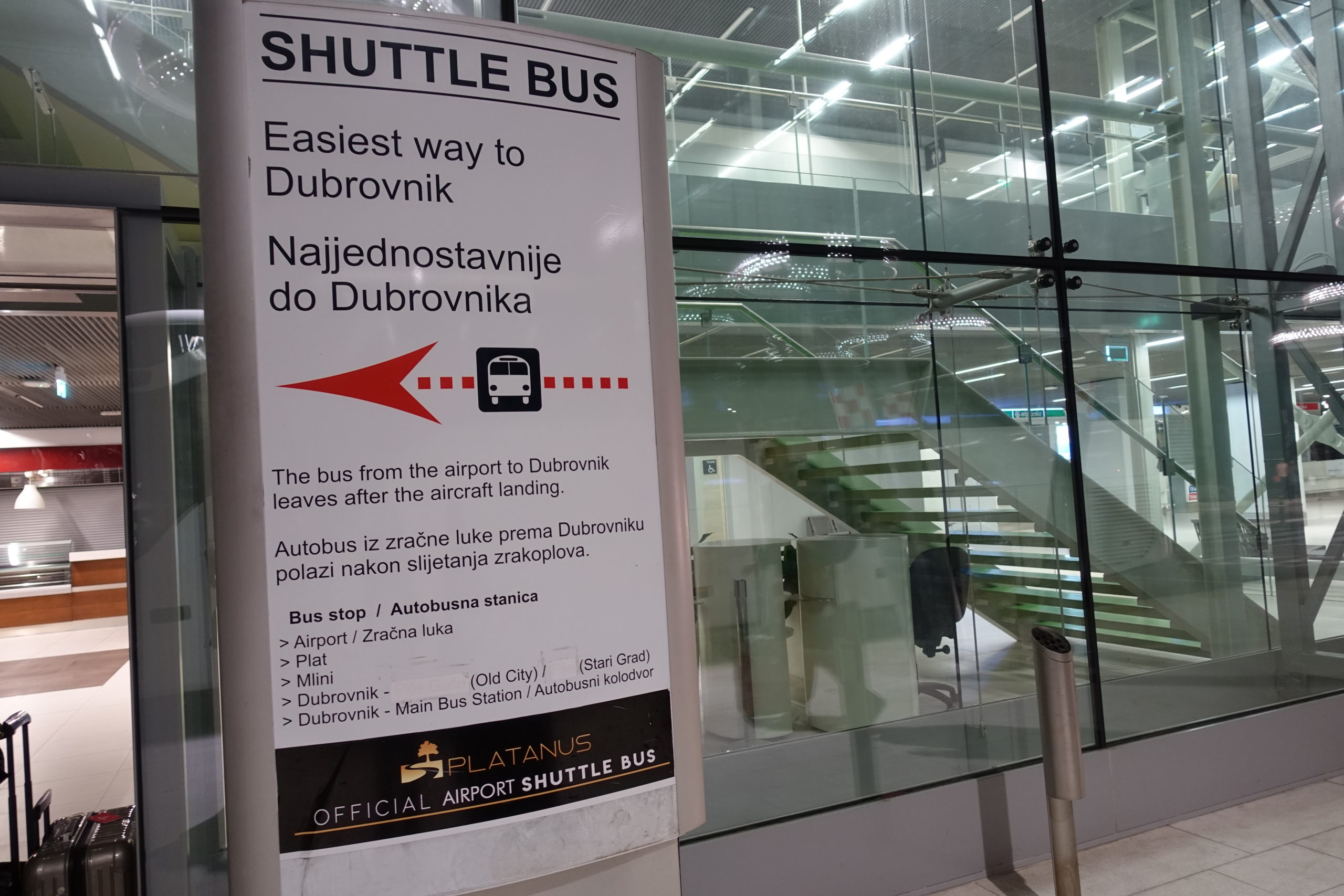 ドブロブニク空港 空港バスの乗り方