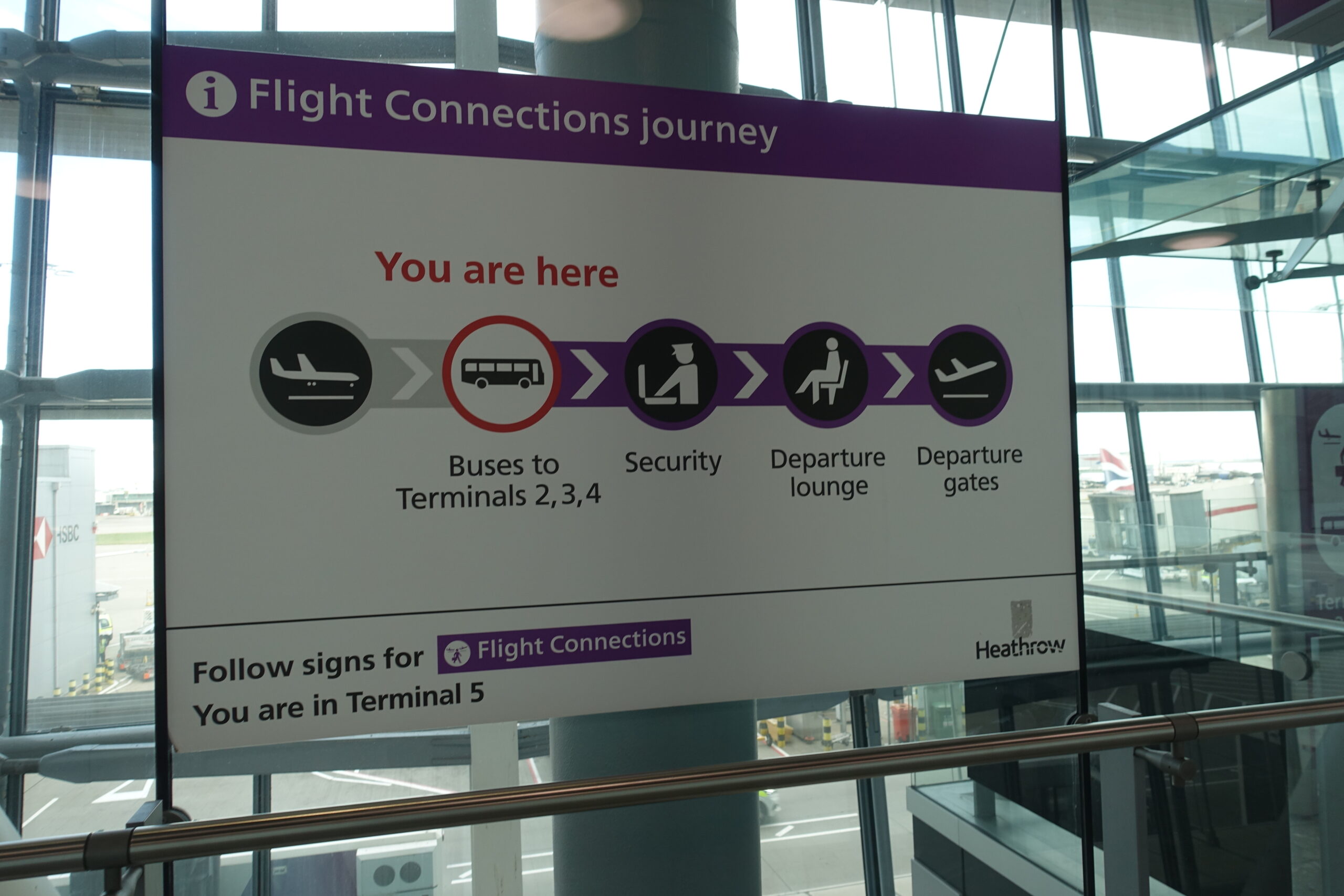 ロンドン・ヒースロー空港　ターミナル5からターミナル２への乗継方法