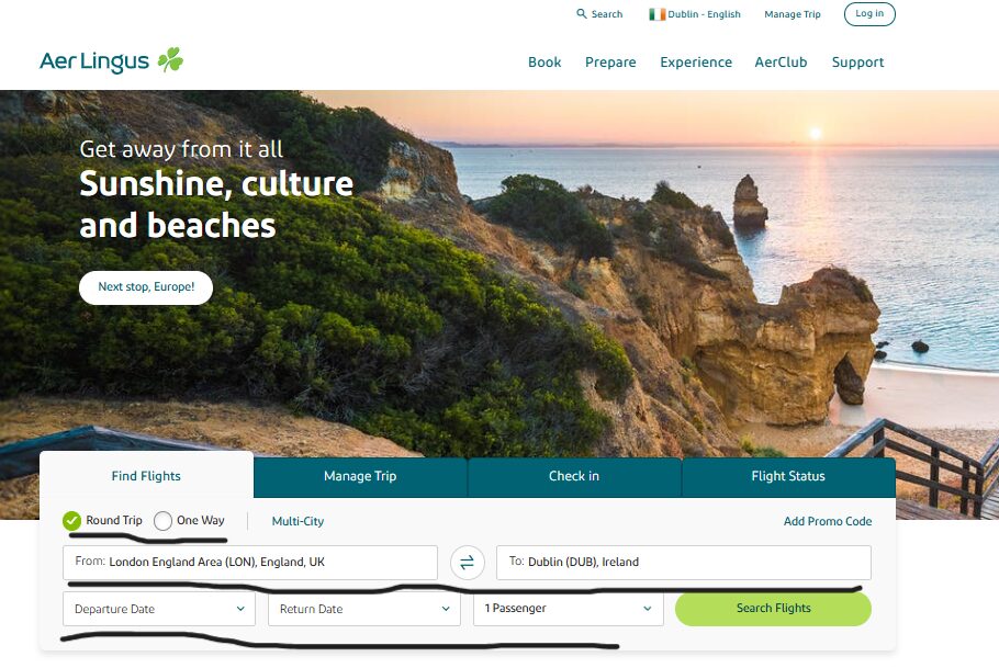 エアリンガス航空(Aer Lingus)の航空券の購入方法と注意点